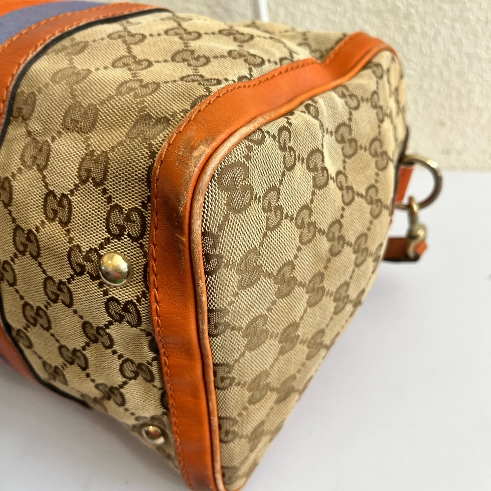 Gucci Beige and Orange Canvas Boston bag - Picture 13 of 16